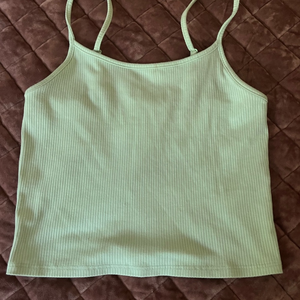 American Eagle Outfitters Green Ribbed Camisole